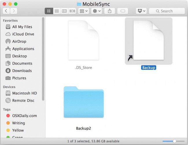 esegui un backup dei files dell ipad al disco esterno con un sistema manuale