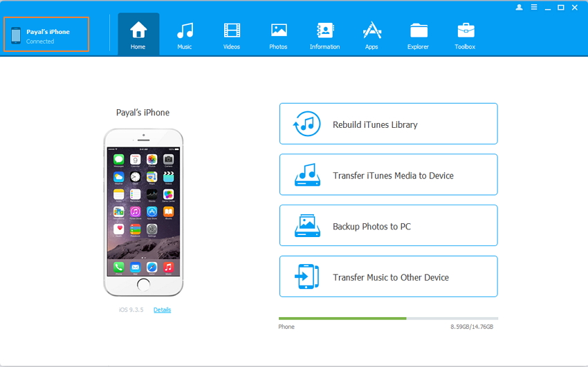 Come fare il backup iPhone Musica per PC con TunesGo