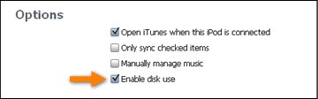 Transferência de música do iPod para iPad com modo manual - etapa 1