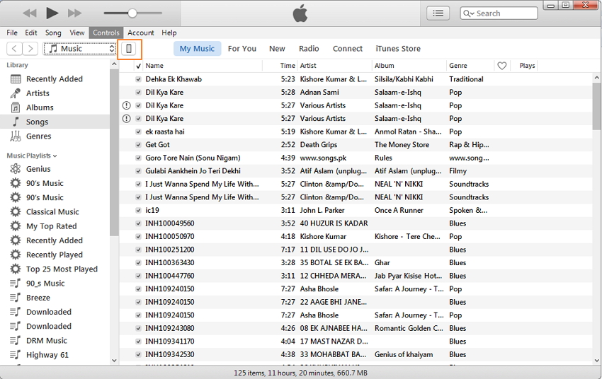 Importation de musique achetée depuis l'iPhone vers iTunes