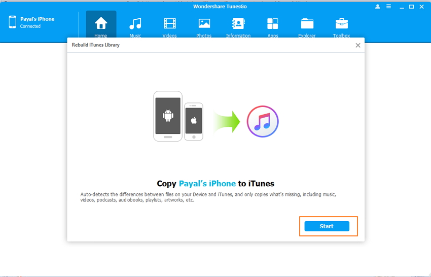 Import All Music and Playlists to iTunes