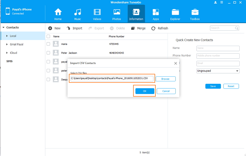 transferir archivos desde la PC al iPhone usando TunesGo