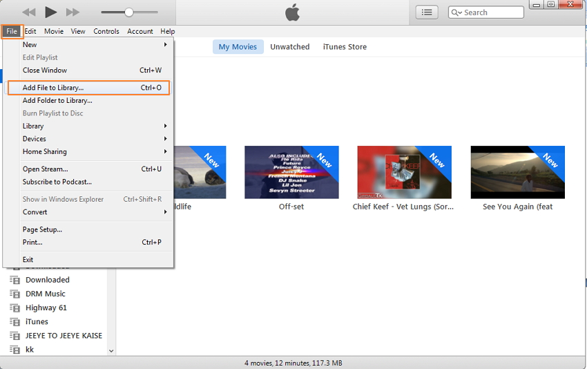 Outil basique de transfert de PC vers iPhone : iTunes