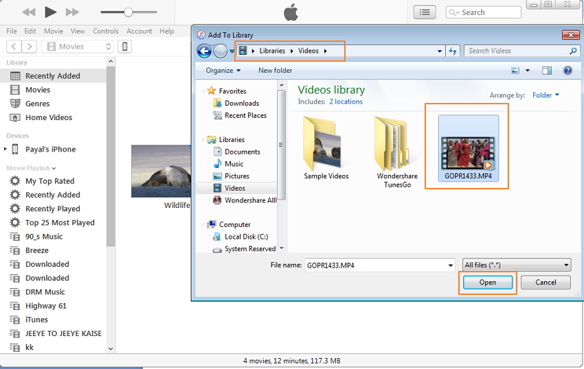 Outil basique de transfert de PC vers iPhone : iTunes