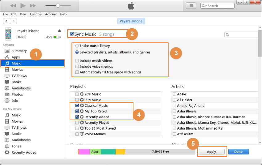 Synchroniser iTunes sur iPhone avec iTunes