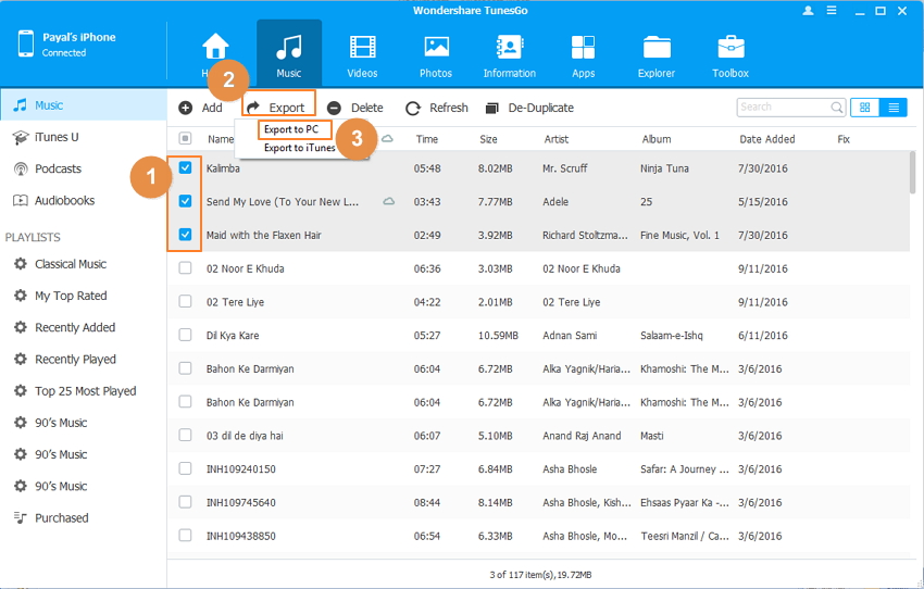 Copiare musica da iPhone a PC