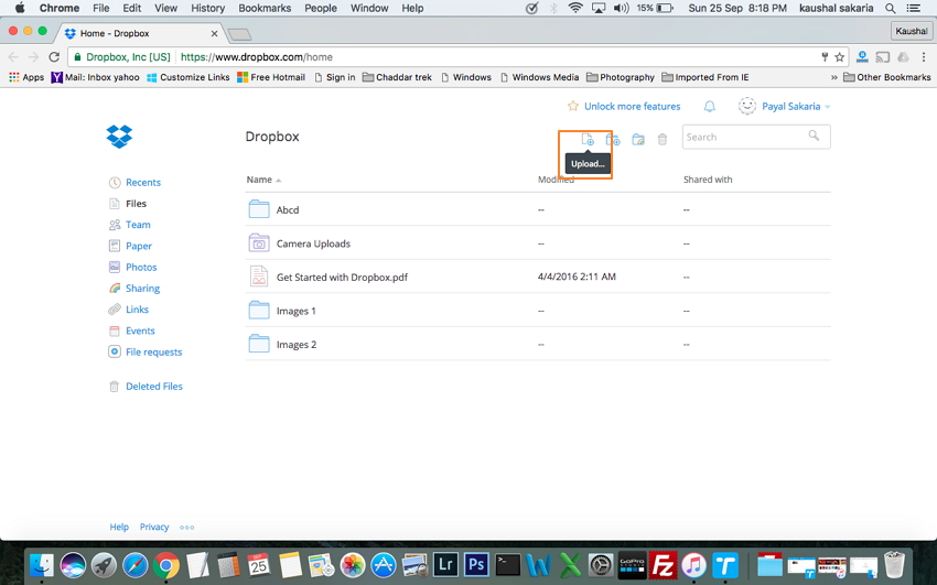Mac a iPhone Transfer Utilizzando Dropbox o Altri servizi cloud