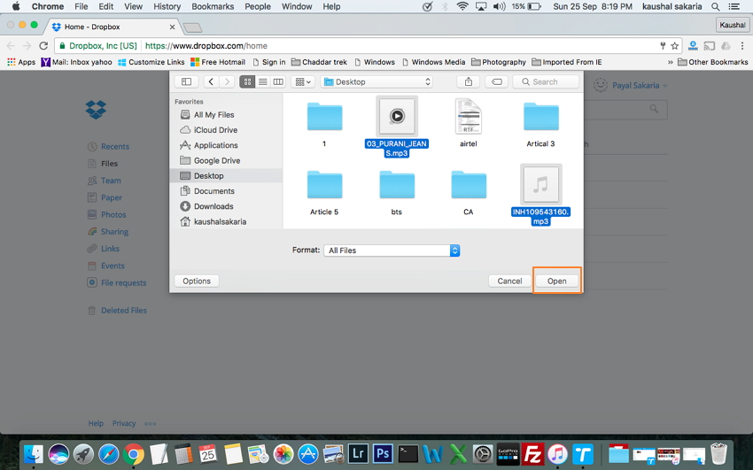 Transferencia de Mac a iPhone Usando Dropbox u Otros Servicios de Nube