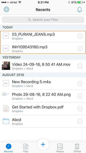 Mac a iPhone Transfer Utilizzando Dropbox o Altri servizi cloud