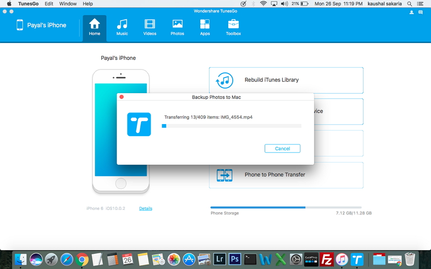 Respalda Datos de iPhone a Mac con TunesGo (Mac