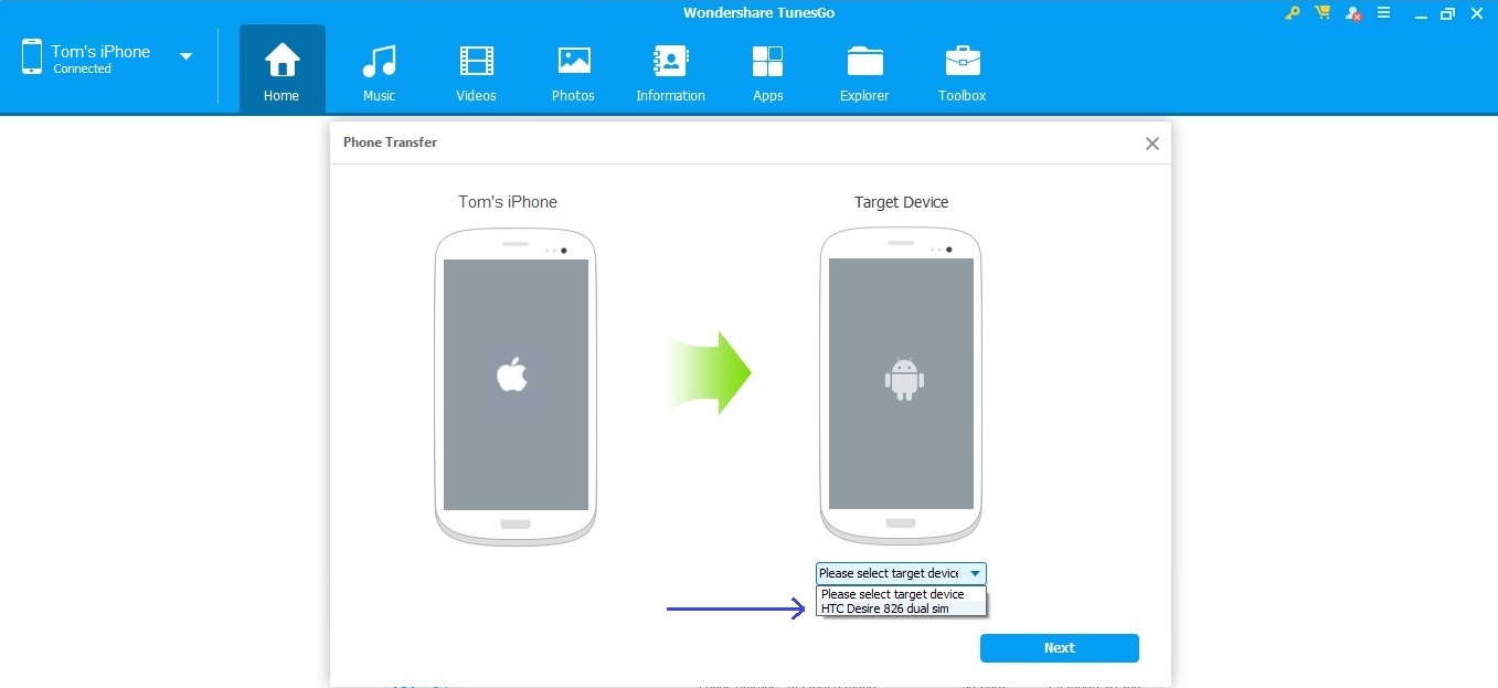 transférer des vidéos de l'iphone vers Android