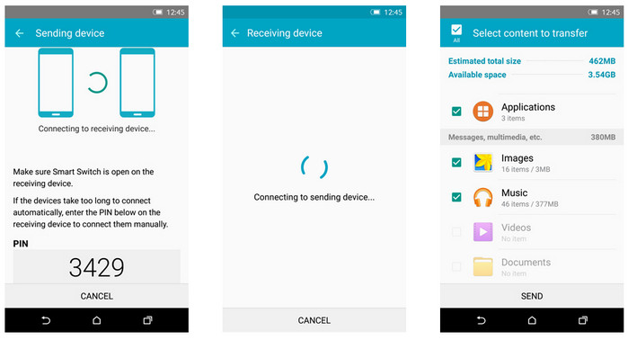 Smart Switch to transfer data between Samsung phones