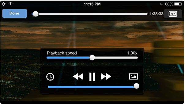 Tips voor VLC voor iPhone - Pas de afspeelsnelheid aan.