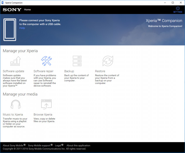 Backup with Sony Xperia Companion