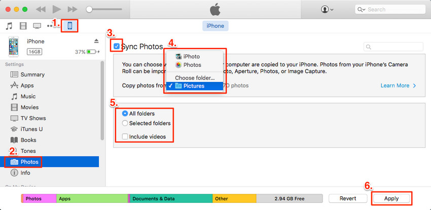 How to Transfer Photos from PC to iPhone 7 Plus with iTunes