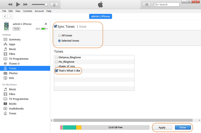 iTunes-sync custom ringtone to iPhone