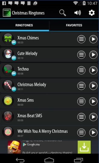 top Websites and Apps to Download Christmas Ringtones-Christmas Ringtones Android