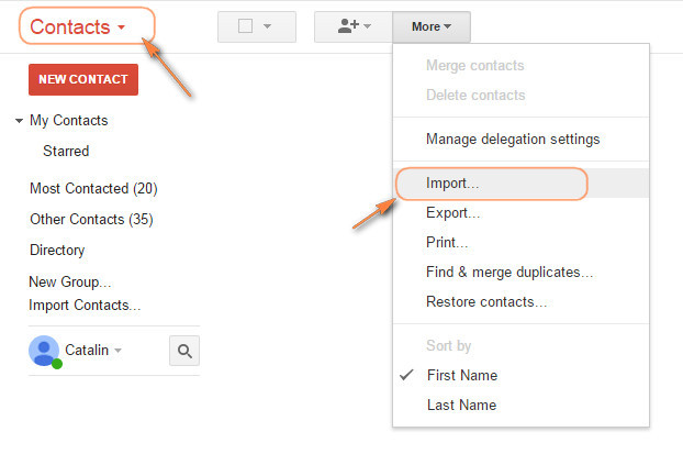 backup outlook contacts to gmail