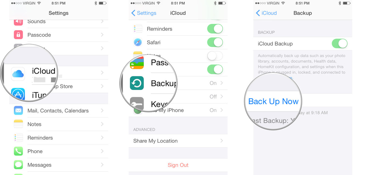 How to backup iPhone X with iCloud