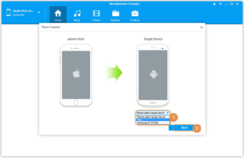 sync ipod music to samsung galaxy s8