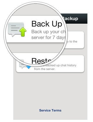 Transfer WeChat History to LG-backup-history-option