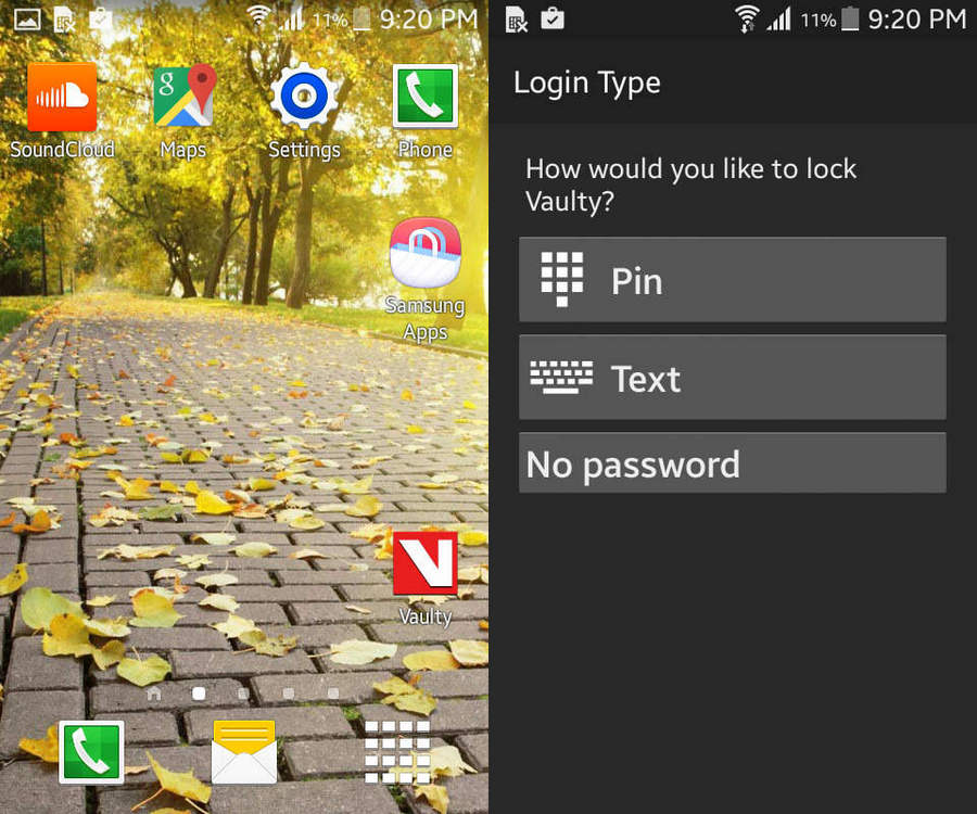 hide android photos with password