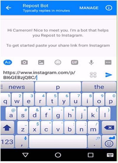 sauvegarder des photos depuis instagram vers un périphérique Android