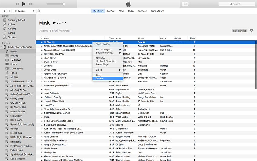 como excluir musicas do ipod classic touch com o itunes