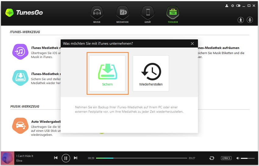 iTunes Mediathek Backup/Wiederherstellen