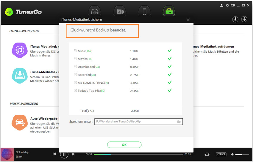 iTunes Mediathek Backup/Wiederherstellen