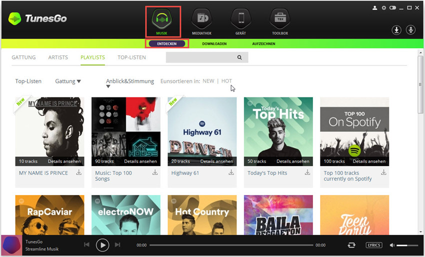 Musik mit TunesGo entdecken