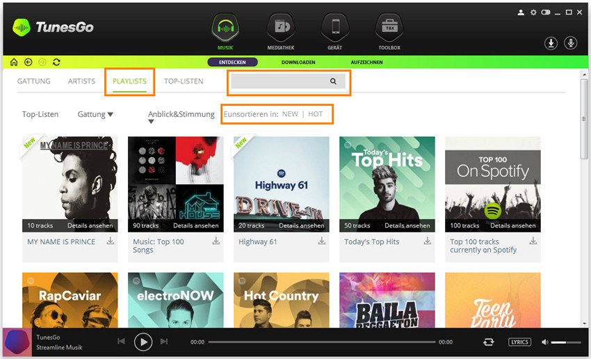 Musik mit TunesGo entdecken