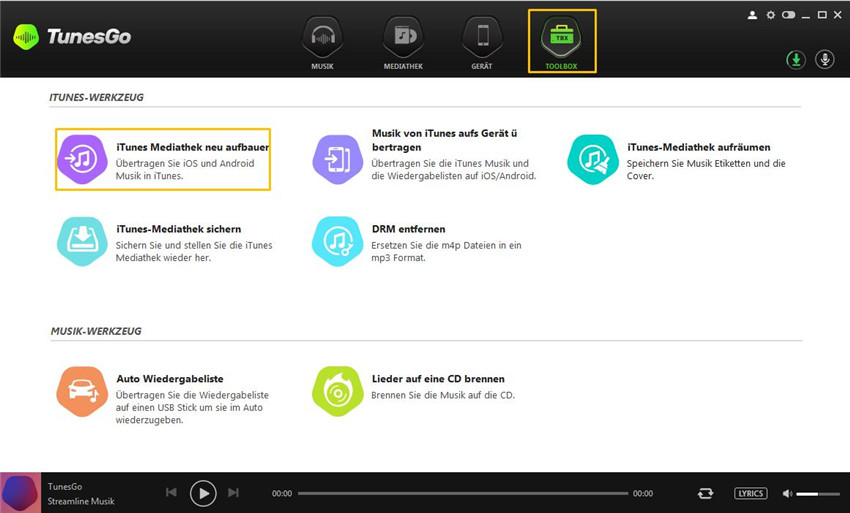 iTunes-Mediathek neu aufbauen