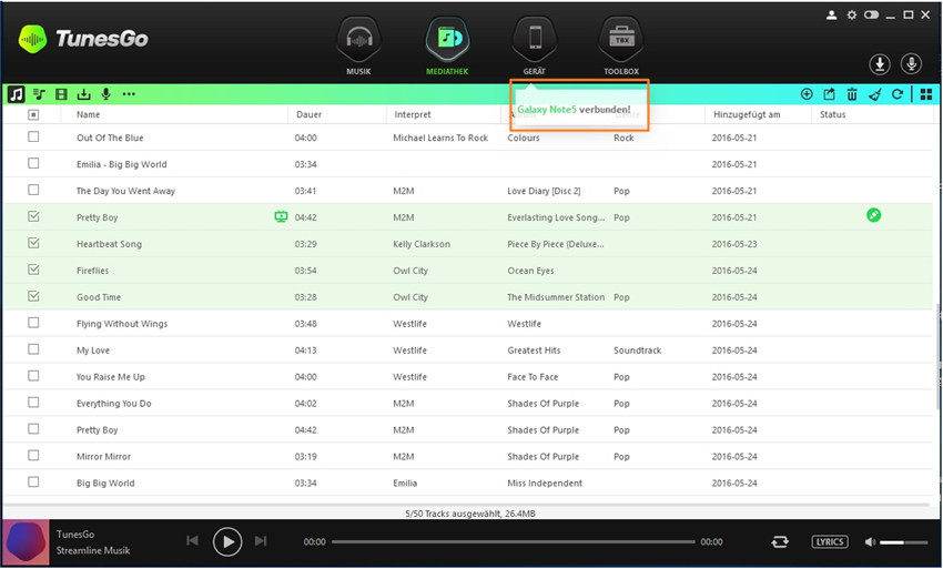 Musik von Spotify/Streamingseiten aufnehmen und auf ein Android-Gerät übertragen