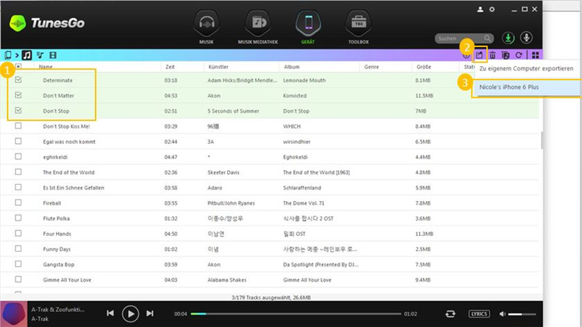 Musik vom Android zum iPhone/iPad/iPod übertragen