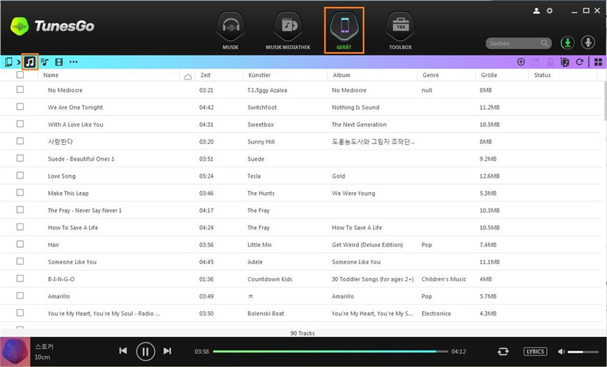 Musik vom Android-Gerät auf iTunes übertragen
