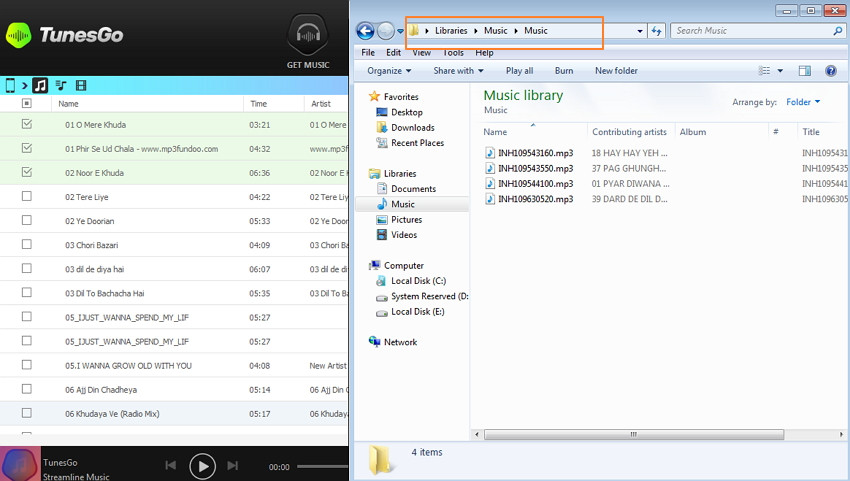 Musik vom Android-Gerät auf PC/Mac übertragen