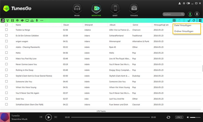 MMusik vom PC/Mac auf Android Gerät übertragen