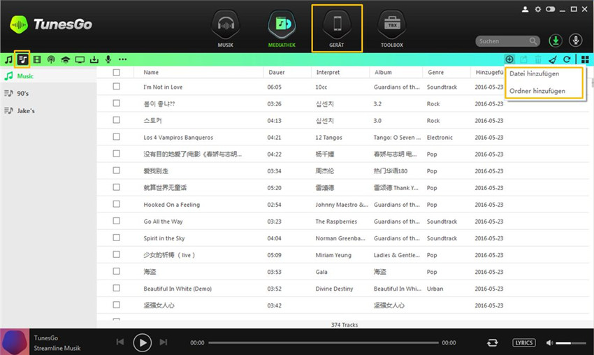 MMusik vom PC/Mac auf Android Gerät übertragen