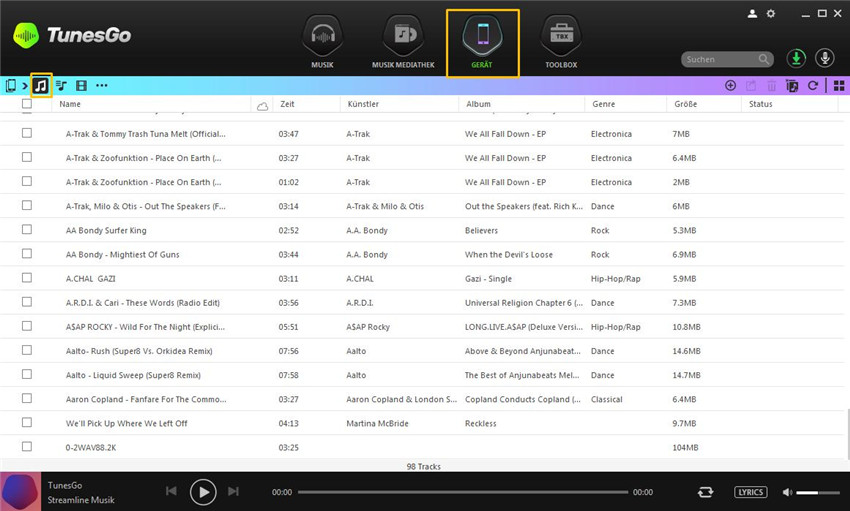 MMusik vom PC/Mac auf Android Gerät übertragen