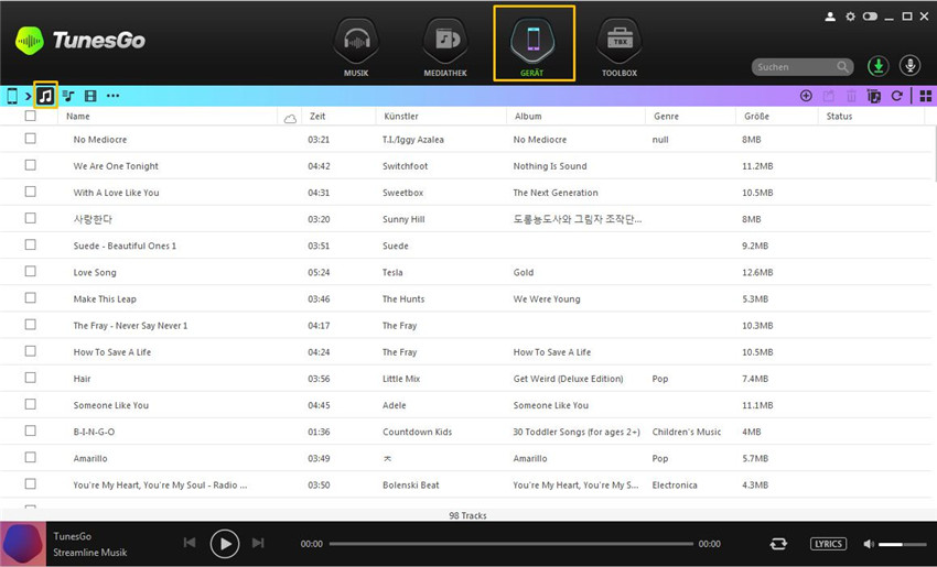 Musik von PC/Mac auf iPhone/iPad/iPod übertragen