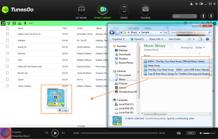 Musik vom PC/Mac auf die iTunes-Mediathek übertragen