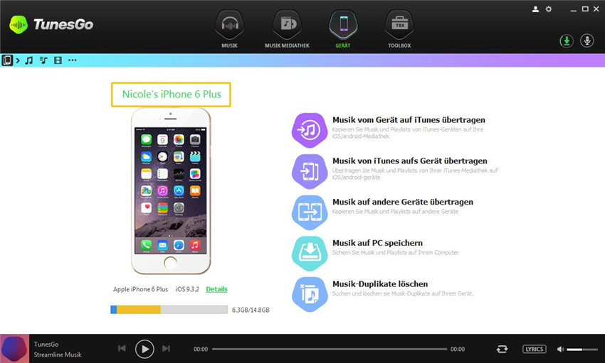 Playlisten vom Gerät auf iTunes übertragen