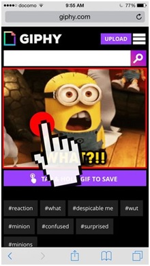 Save GIF on iPhone - Tap the GIF