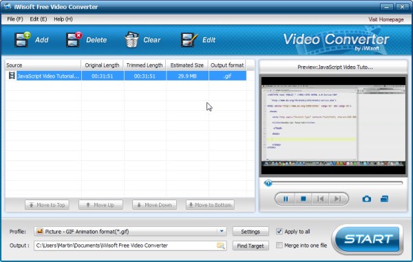 GIF to Video Converter - iWisoft Free Video Converter