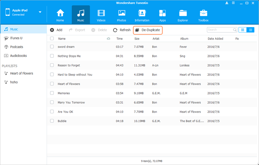 How to Delete Duplicate Songs on iPad - Delete Duplicate Songs