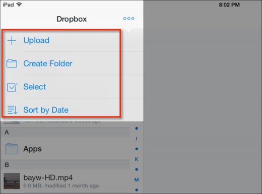 transfer music from iPad to PC - Start Dropbox