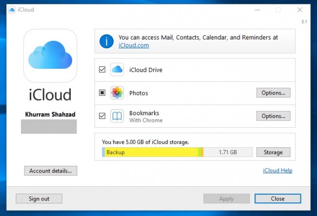 Transfer Pictures from iPad to SD Card with iCloud - Open iCloud or Windows