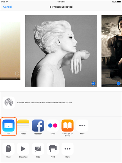 how to transfer ipad air photos to computer - Select Photo to Email