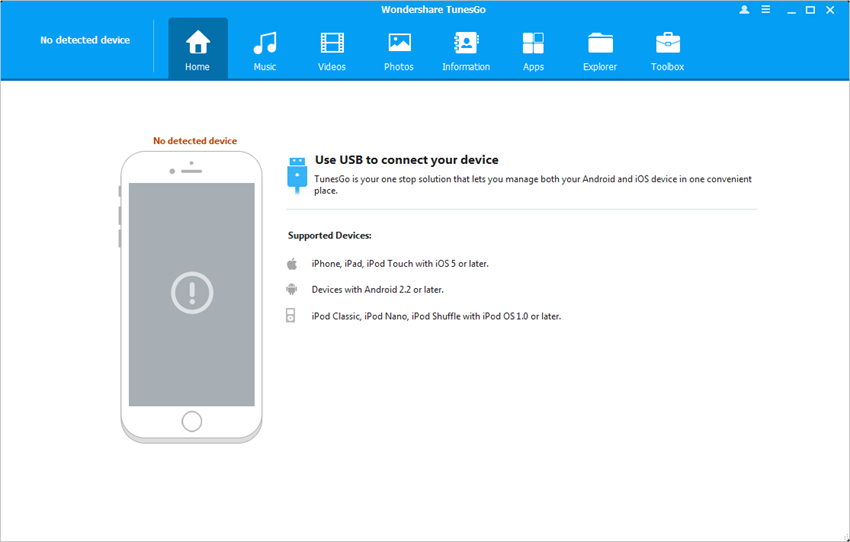 Remove Music from iPad - Start TunesGo